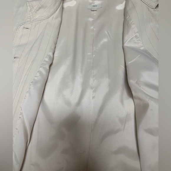 J. Jill Vest Linen Blend Tailored Button Down Cream Pinstriped Top Sz 14P - Picture 8 of 9